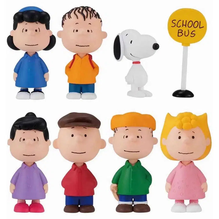 [BUNJANG] Bandai Snoopy Bus Stop Figure Set / 반다이 스누피  버스정류장 피규어 세트