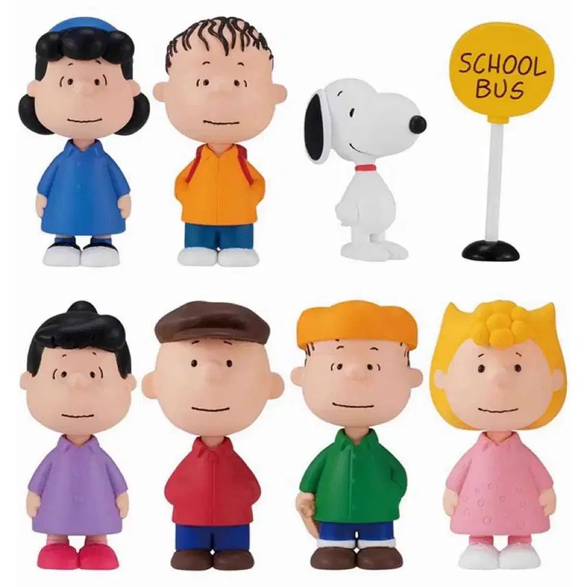 [BUNJANG] Bandai Snoopy Bus Stop Figure Set / 반다이 스누피  버스정류장 피규어 세트