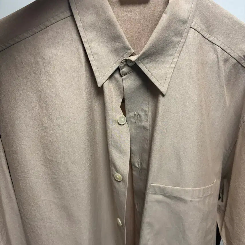 [BUNJANG] Auralee Washed Finx Twill Big Shirt Light Brown / 오라리 Auralee 워시드 핀스 트윌 빅 셔츠 라이트 브라운 4사이즈