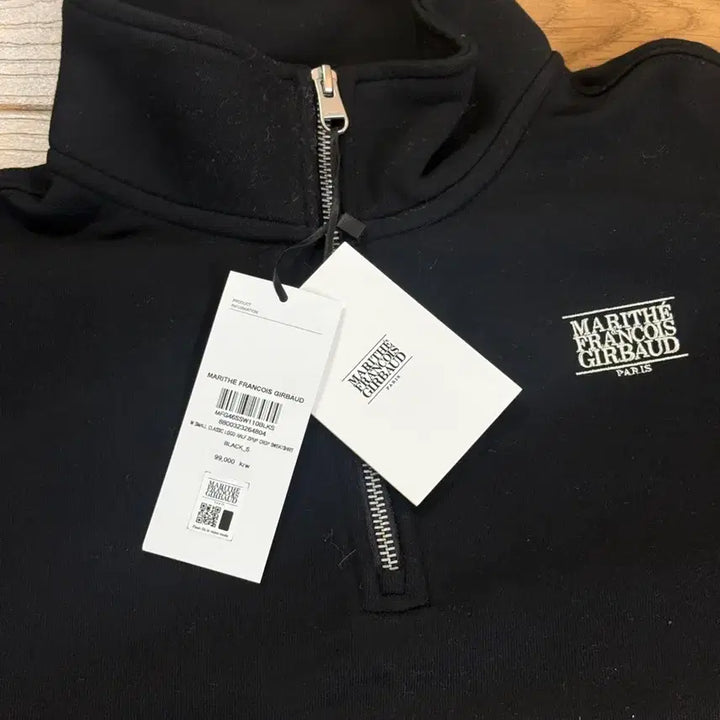 [BUNJANG] Marithe Francois Girbaud Cropped Half-Zip Sweatshirt Black S / 마리떼 프랑소와 반집업 크롭 맨투맨 블랙 S