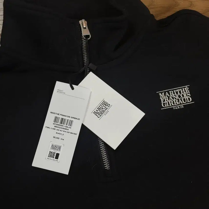 [BUNJANG] Marithe Francois Girbaud Cropped Half-Zip Sweatshirt Black S / 마리떼 프랑소와 반집업 크롭 맨투맨 블랙 S