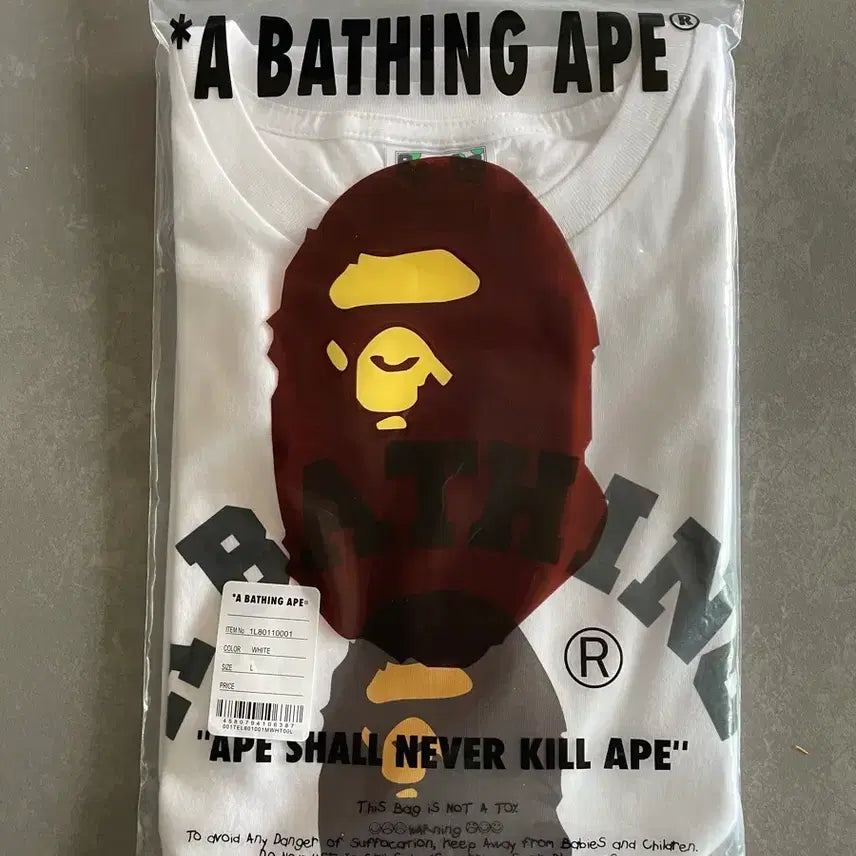 [BUNJANG] A Bathing Ape College Short Sleeve T-Shirt White / 베이프 컬리지 반팔 티셔츠 화이트 [M,XL]