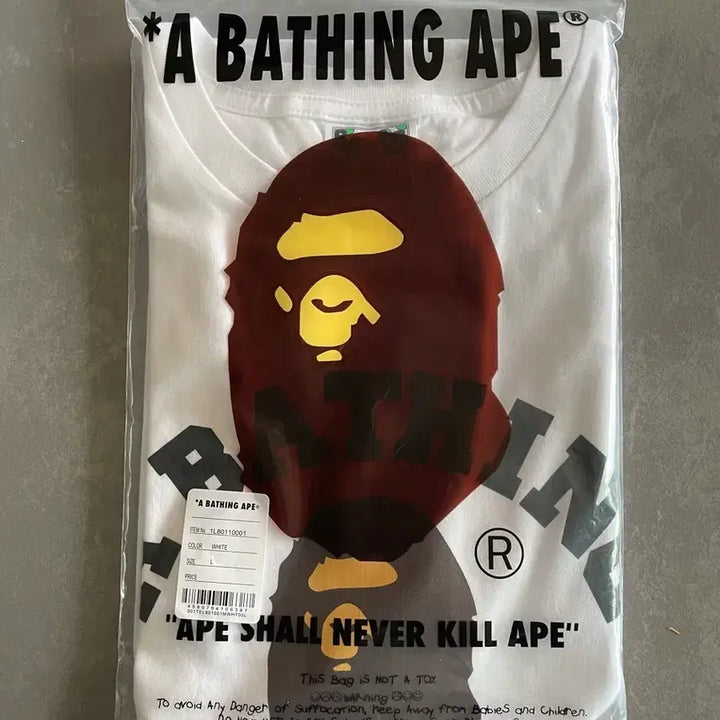 [BUNJANG] A Bathing Ape College Short Sleeve T-Shirt White / 베이프 컬리지 반팔 티셔츠 화이트 [M,XL]