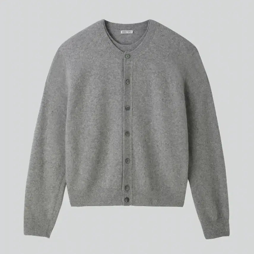 [BUNJANG] Recto 25FW Crewneck Layered Knit Cardigan, Melange Grey (L) / 렉토 25FW 크루넥 레이어드 니트 가디건 멜란지 그레이 (L)