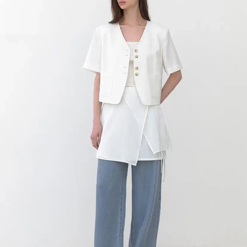 [BUNJANG] Atelier Nine Short Sleeve Jacket / 아뜰리에나인 반팔 쟈켓