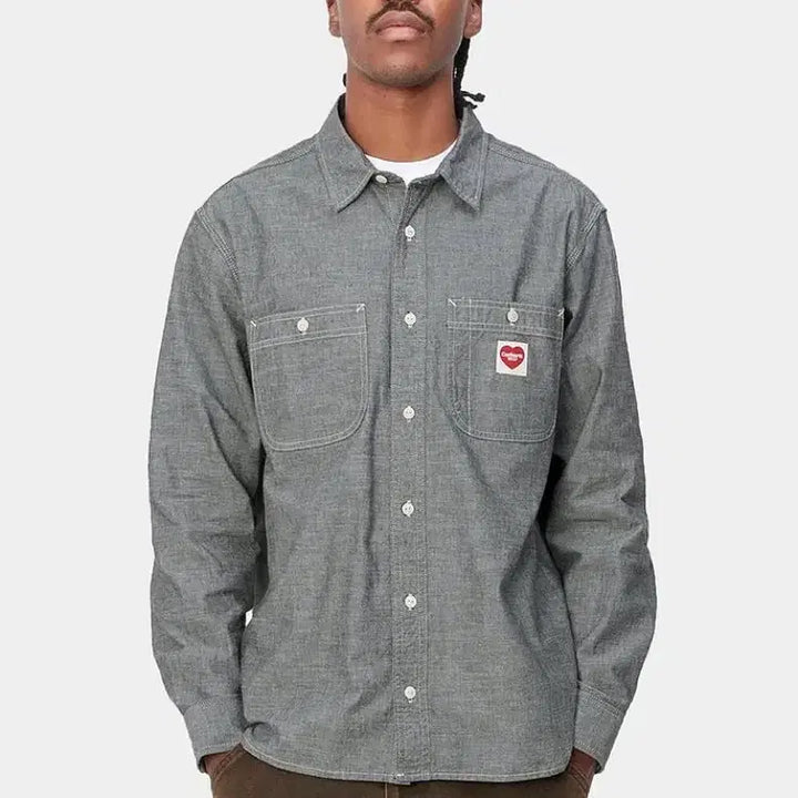 [BUNJANG] Carhartt WIP Clinch Heart Chambray Shirt XL / 칼하트wip 클링크 하트 샴브레이 셔츠 XL