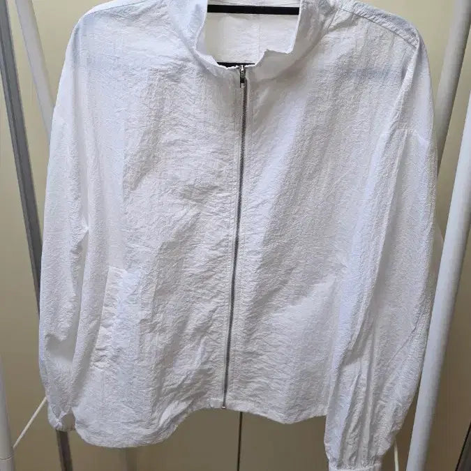 [BUNJANG] Daily Lightweight Zip-Up Windbreaker Jacket - White / 데일리 바스락 집업 바람막이 화이트