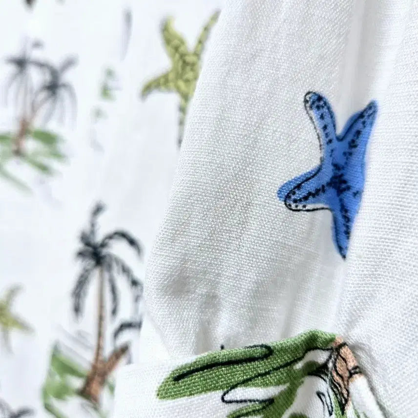 [BUNJANG] ZARA Palm Tree Linen Blend Maxi Dress / 자라 야자수롱 원피스