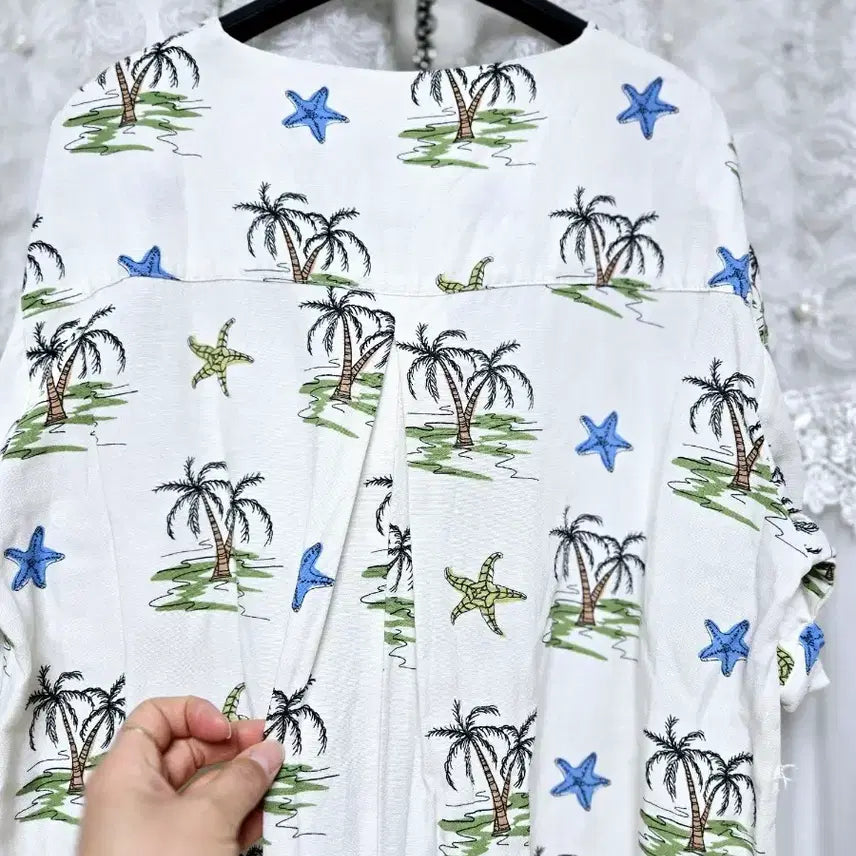 [BUNJANG] ZARA Palm Tree Linen Blend Maxi Dress / 자라 야자수롱 원피스
