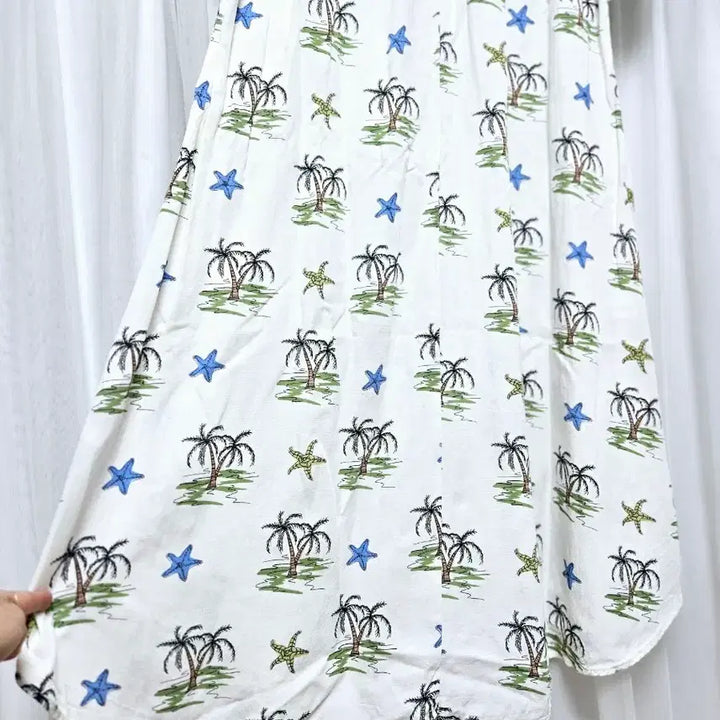 [BUNJANG] ZARA Palm Tree Linen Blend Maxi Dress / 자라 야자수롱 원피스