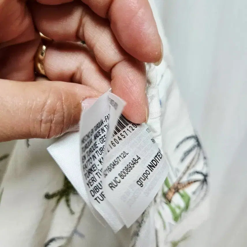 [BUNJANG] ZARA Palm Tree Linen Blend Maxi Dress / 자라 야자수롱 원피스