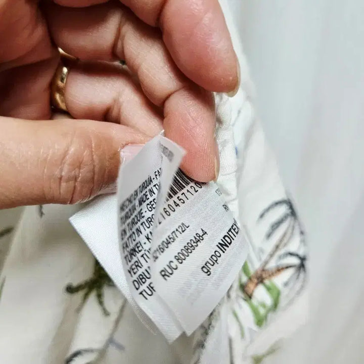 [BUNJANG] ZARA Palm Tree Linen Blend Maxi Dress / 자라 야자수롱 원피스