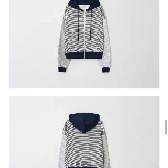 [BUNJANG] Ronron Striped Color Block Hoodie Zip-up / 론론 스트라이프 배색 후드 집업