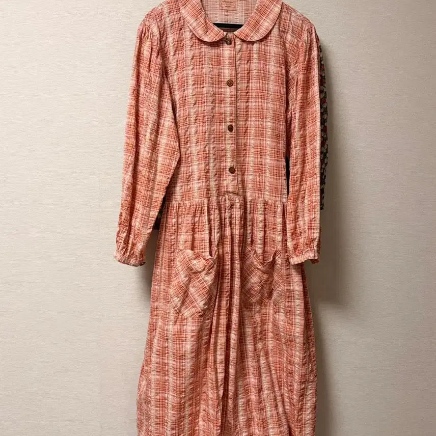 [BUNJANG] Checkered Long Dress with Pockets / 체크 주머니롱원피스