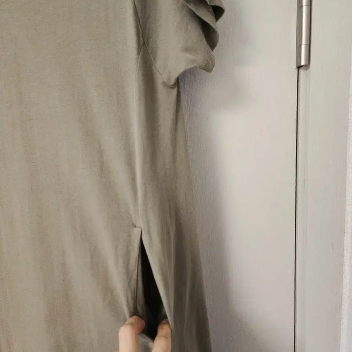 [BUNJANG] Oversized Khaki Long Dress / (새상품)체형커버 카키색 박시핏 롱원피스(시원한 원피스 등하원룩)