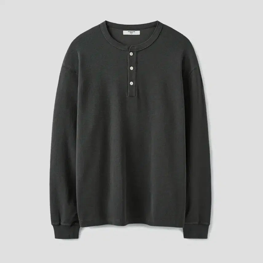 [BUNJANG] Unionblue Waffle Henry Neck Long Sleeve T-shirt Graphite / [L] 유니온블루 와플 헨리넥 롱슬리브 티셔츠 그라파이트