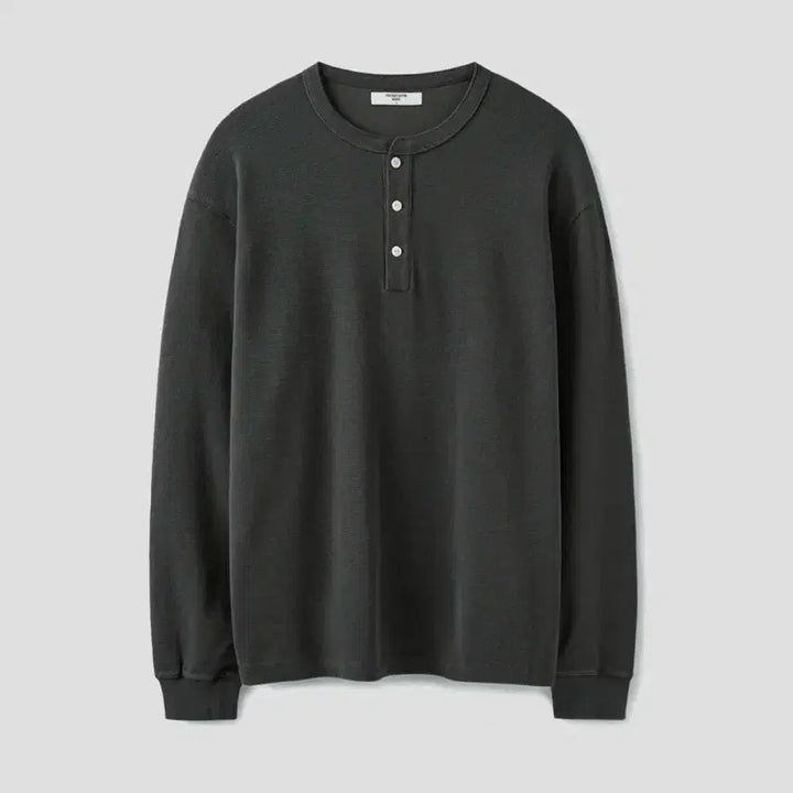 [BUNJANG] Unionblue Waffle Henry Neck Long Sleeve T-shirt Graphite / [L] 유니온블루 와플 헨리넥 롱슬리브 티셔츠 그라파이트
