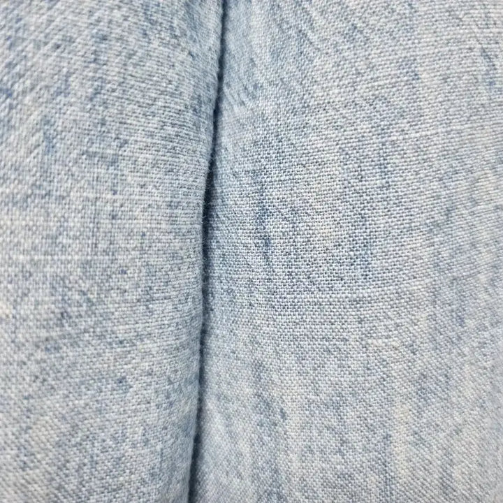 [BUNJANG] Unisex 2024 Polo Denim Long Sleeve Shirt / 남성 여성 공용 2024 폴로 큐알 데님 청 긴팔 남방 셔츠