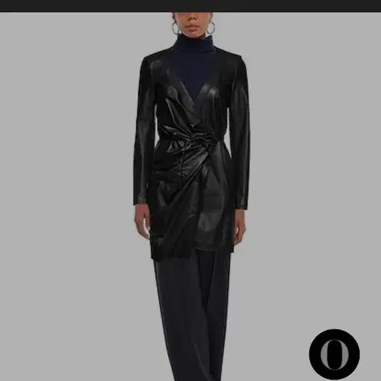[BUNJANG] DSQUARED2 Black Leather Trench Coat (Size 38) / 디스퀘어드2 블랙 가죽 트렌치 코트 (38)