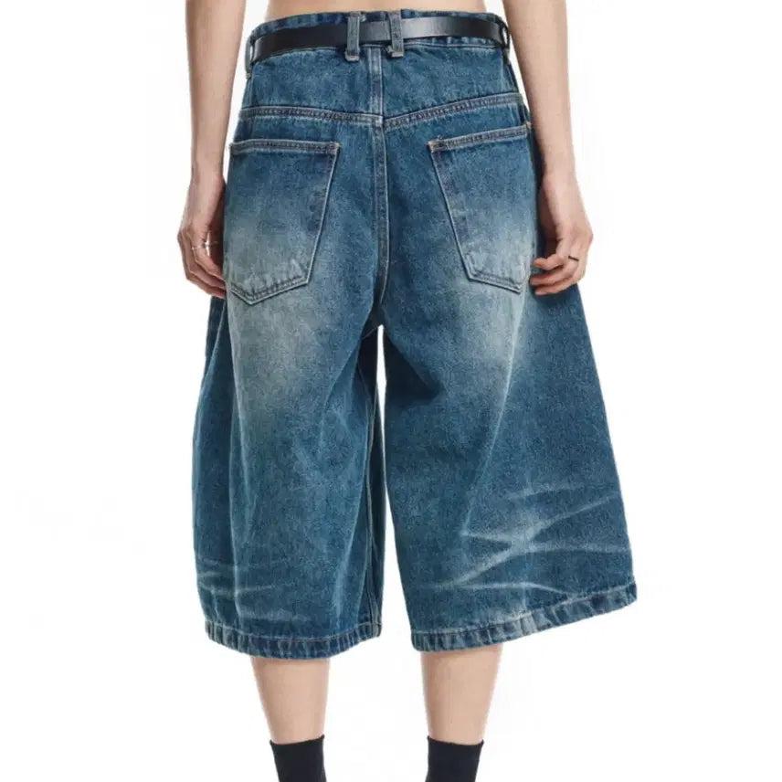 [BUNJANG] Lee Ji No 8-part Denim Bermuda Shorts Deep Blue / [새상품] 이지노이지 8부 데님 버뮤다팬츠 딥블루