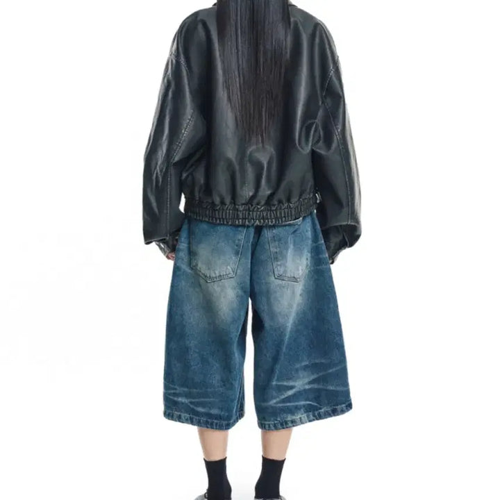 [BUNJANG] Lee Ji No 8-part Denim Bermuda Shorts Deep Blue / [새상품] 이지노이지 8부 데님 버뮤다팬츠 딥블루