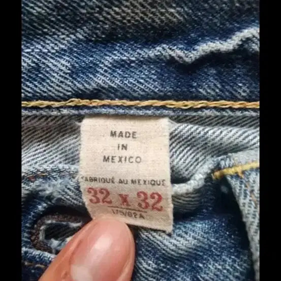 [SOLD OUT] RRL 슬림핏 리페어 디스트로이드 데님팬츠 32-32