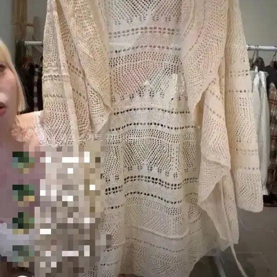 [BUNJANG] Cocomori Vintage Crochet Cardigan and Shorts / 코코모리 일본 빈티지 옷 모리걸 크로셰 가디건 반바지