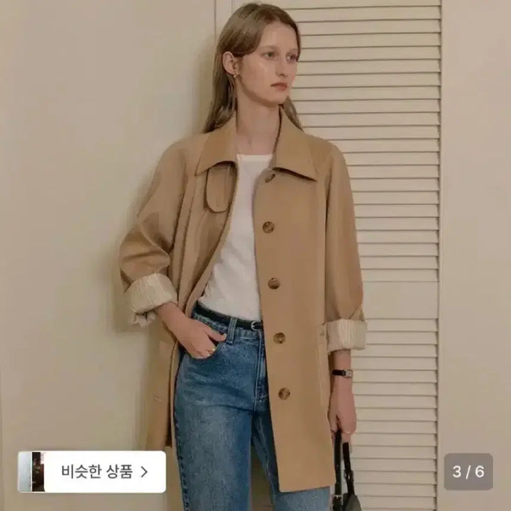 [SOLD OUT] 룩캐스트 하프 트렌치코트 beige