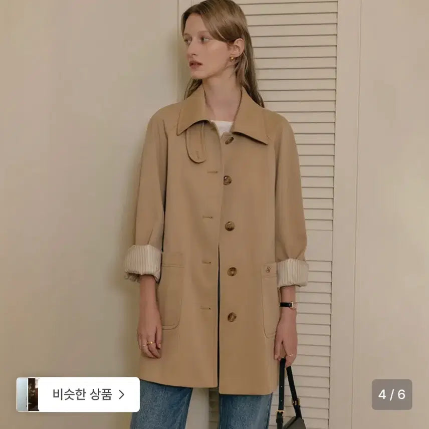 [SOLD OUT] 룩캐스트 하프 트렌치코트 beige