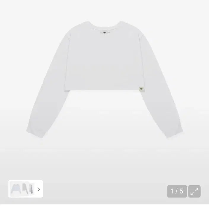 [SOLD OUT] 글로니 클래식 크롭 롱슬리브 화이트 M