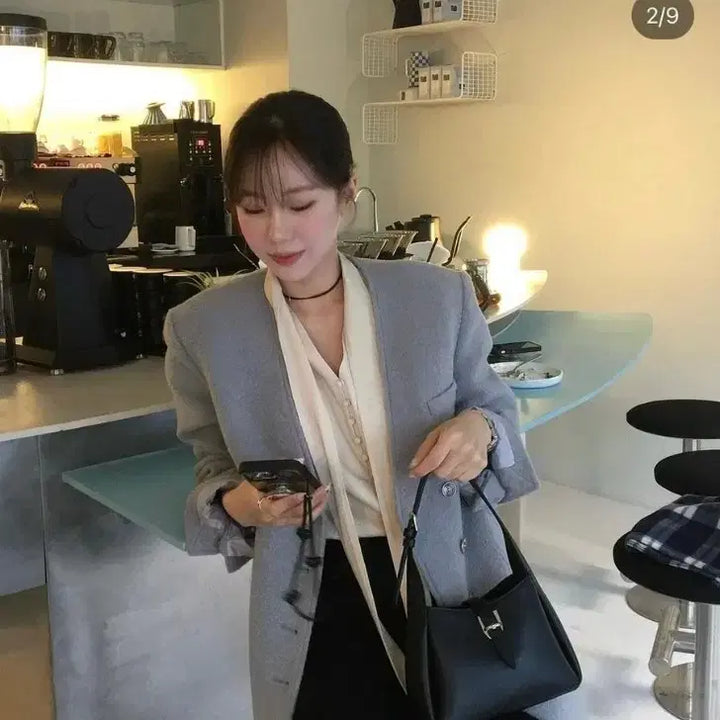 [BUNJANG] Loeuvre Tweed Boucle Jacket - Size 1 / 루에브르 트위드 부클 자켓 1 사이즈 (고민영 자켓)