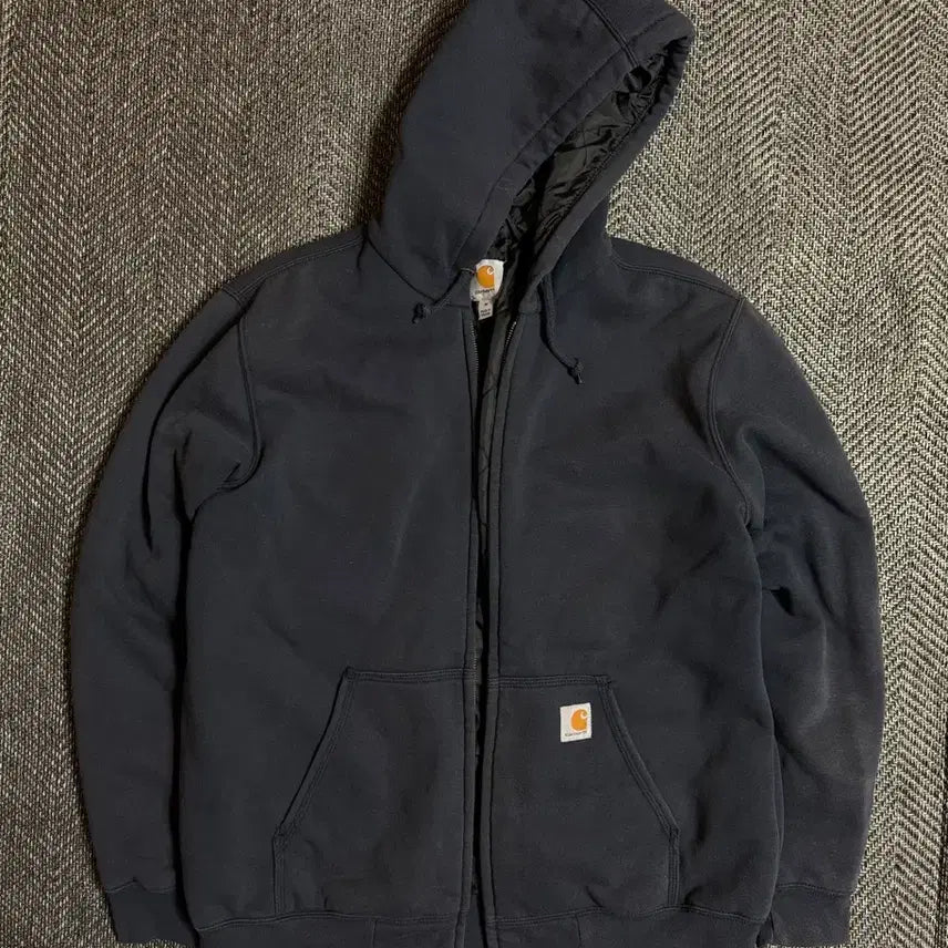 [BUNJANG] Carhartt Navy Quilted Hoodie Zip-Up M / Carhartt 네이비 퀼팅 후드집업 M