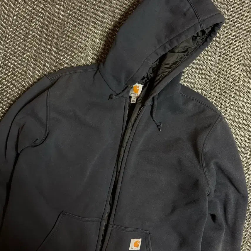 [BUNJANG] Carhartt Navy Quilted Hoodie Zip-Up M / Carhartt 네이비 퀼팅 후드집업 M