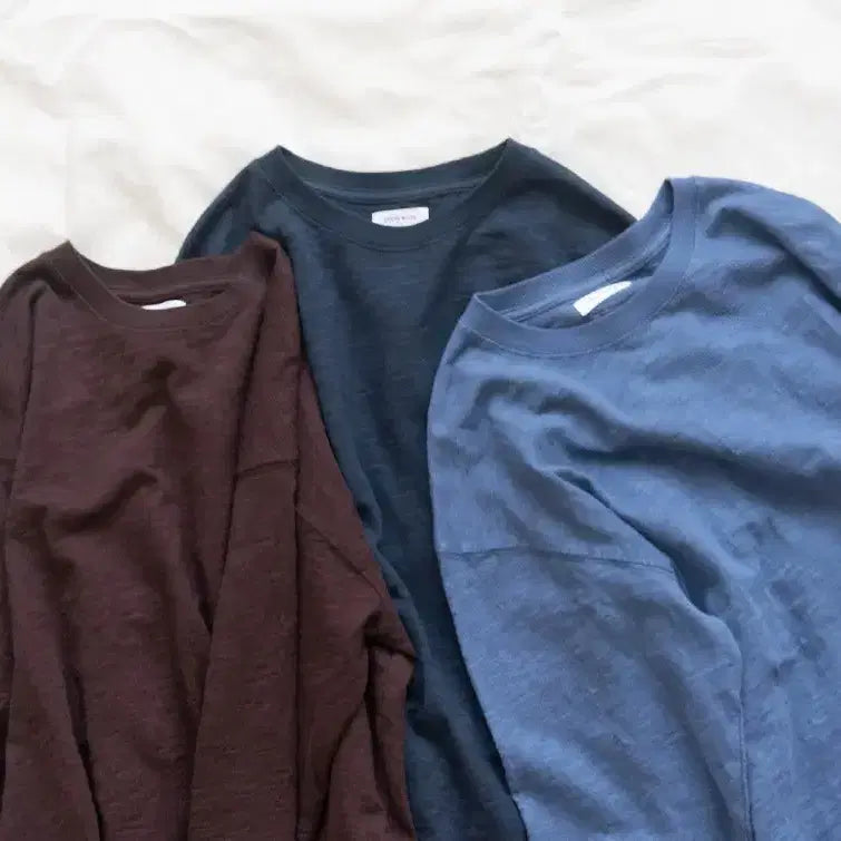 [BUNJANG] everyworn Washed Slub Long Sleeve T-shirt / 에브리원 everyworn 워시드 슬럽 롱슬리브 프렌치블루 1