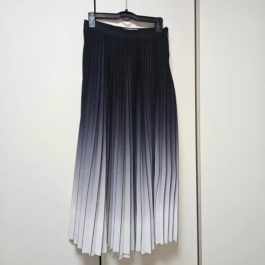[BUNJANG] Graceful Gradient Pleated Long Skirt (Black) / 리스 그라데이션 플리츠 롱 스커트 (블랙)