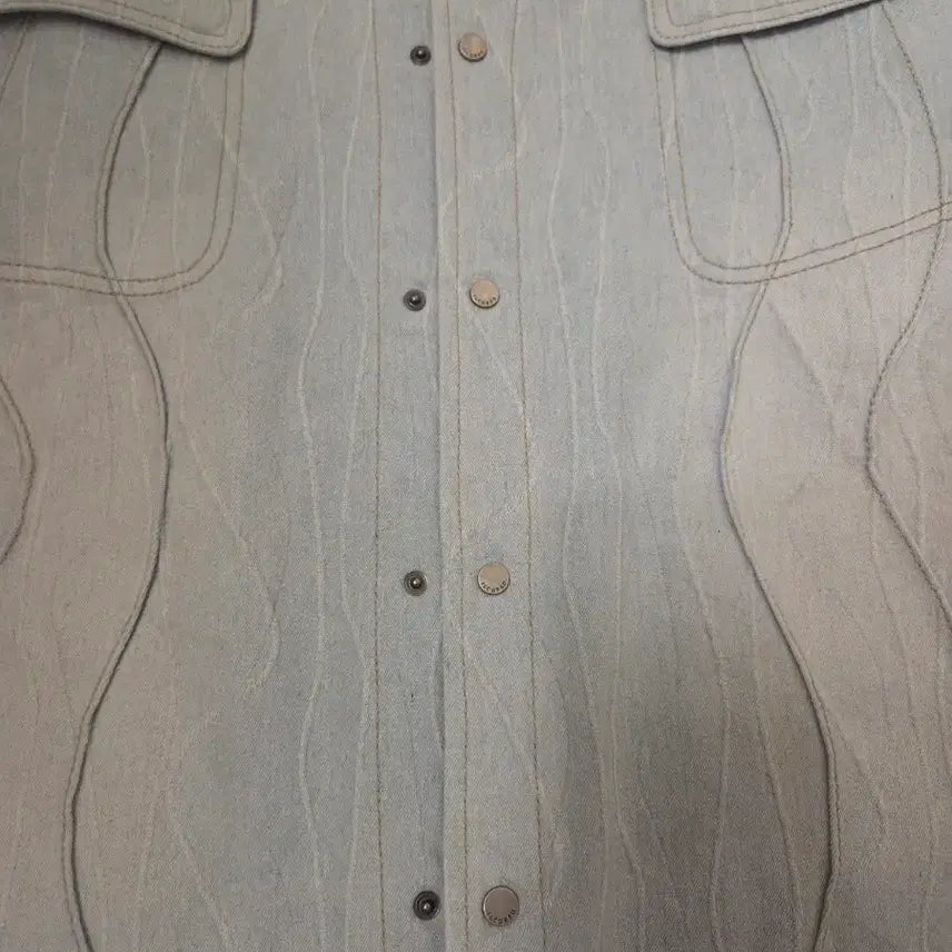 [BUNJANG] Il Corso Washed Light Blue Short Sleeve Shirt Jacket (Size 100) / 일꼬르소 정품 워싱 연청 반팔 남방 자켓 100사이즈