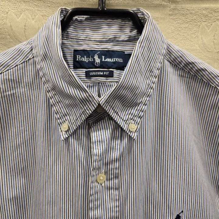 [BUNJANG] Ralph Lauren Custom Fit Striped Short Sleeve Shirt Medium / 랄프로렌 커스텀핏 스트라이프 반팔 셔츠 M(95)