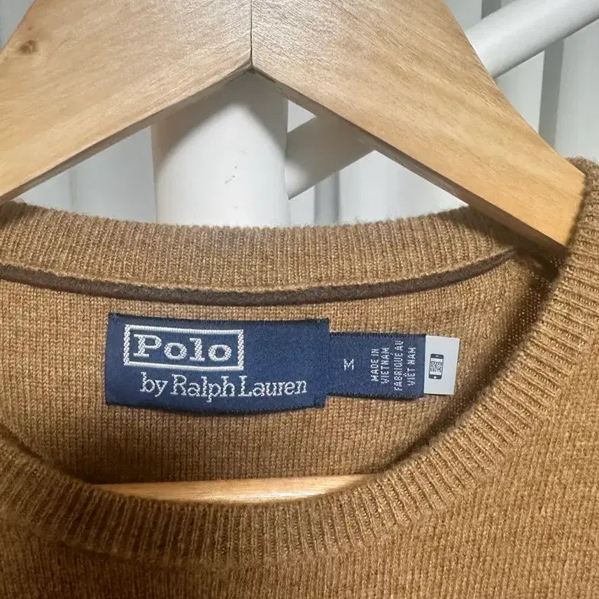 [BUNJANG] Polo Ralph Lauren 100% Wool Crewneck Sweater M Brown Logo / 랄프로랜 울100 니트