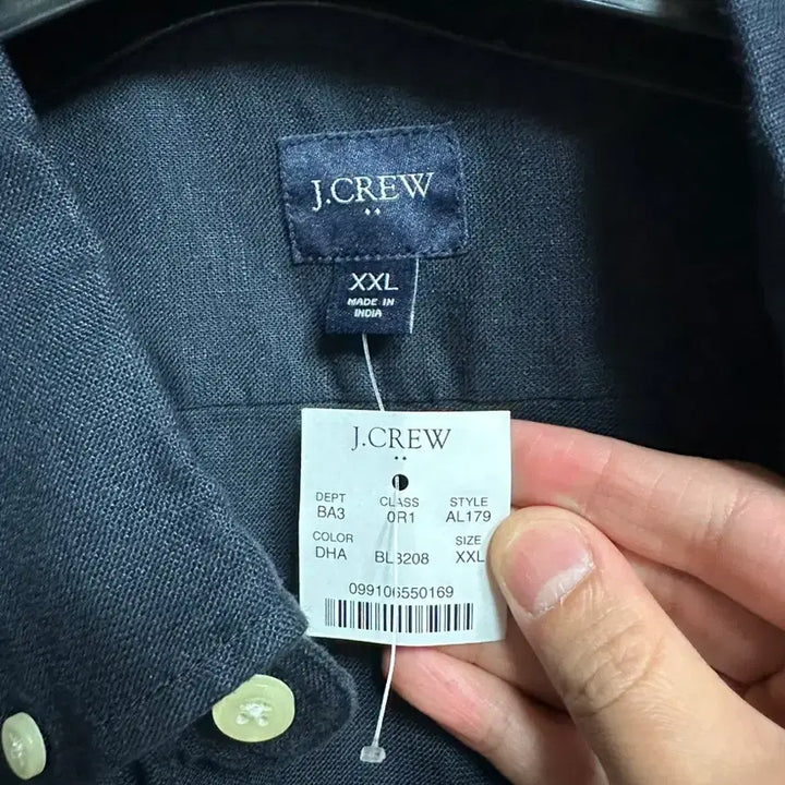 [BUNJANG] J.Crew Linen Long Sleeve Shirt Navy XXL / 제이크루(j.crew) 린넨 긴팔 셔츠 네이비 XXL 새상품