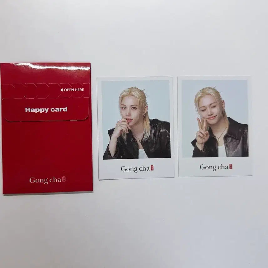 [BUNJANG] Stray Kids Felix Gongcha Happy Card Photocard Set (2 Types) / 스트레이키즈 필릭스 공차 해피카드 포토카드 2종 세트