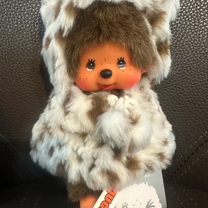 [BUNJANG] Monchhichi Leopard Cloak White / 호피망토 몬치치 화이트