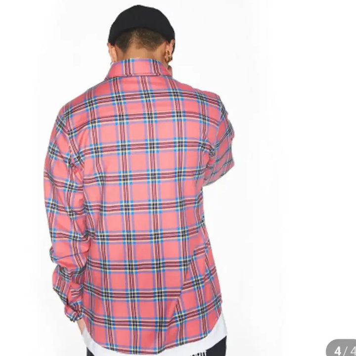 [BUNJANG] FEEL ENUFF Pink Check Pattern Cotton Shirt (Unisex M) / 필이너프 체크 셔츠