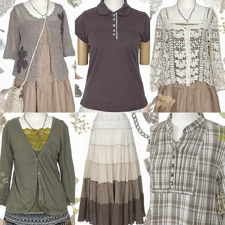 [BUNJANG] Vintage Y2K Ethnic Lace Skirt / 일본빈티지y2k에스닉히피모리걸하구미룩셔링레이스스커트치마가디건원피스나시니트