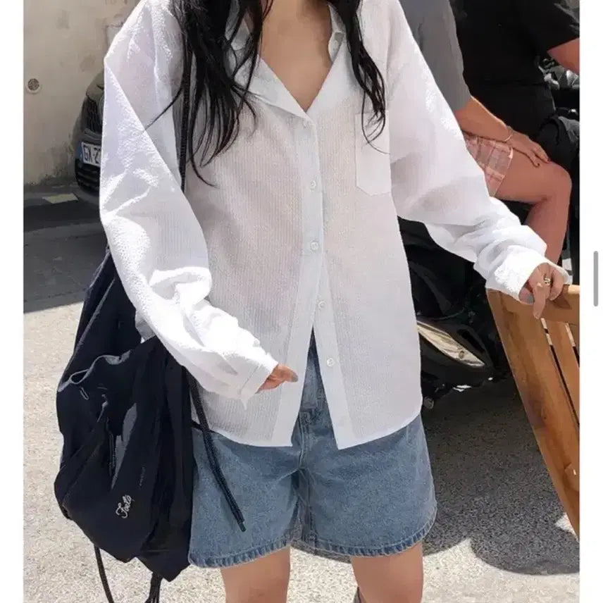 [BUNJANG] UnderB Field Seersucker Shirt / 언더비 시어서커 셔츠 Field 시어서커 셔츠 메이비베이비 피터앤웬디