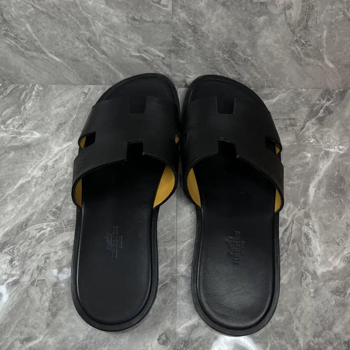 [BUNJANG] Hermes Izmir Black Leather Sandals / [새상품급] 에르메스 이즈미르 블랙