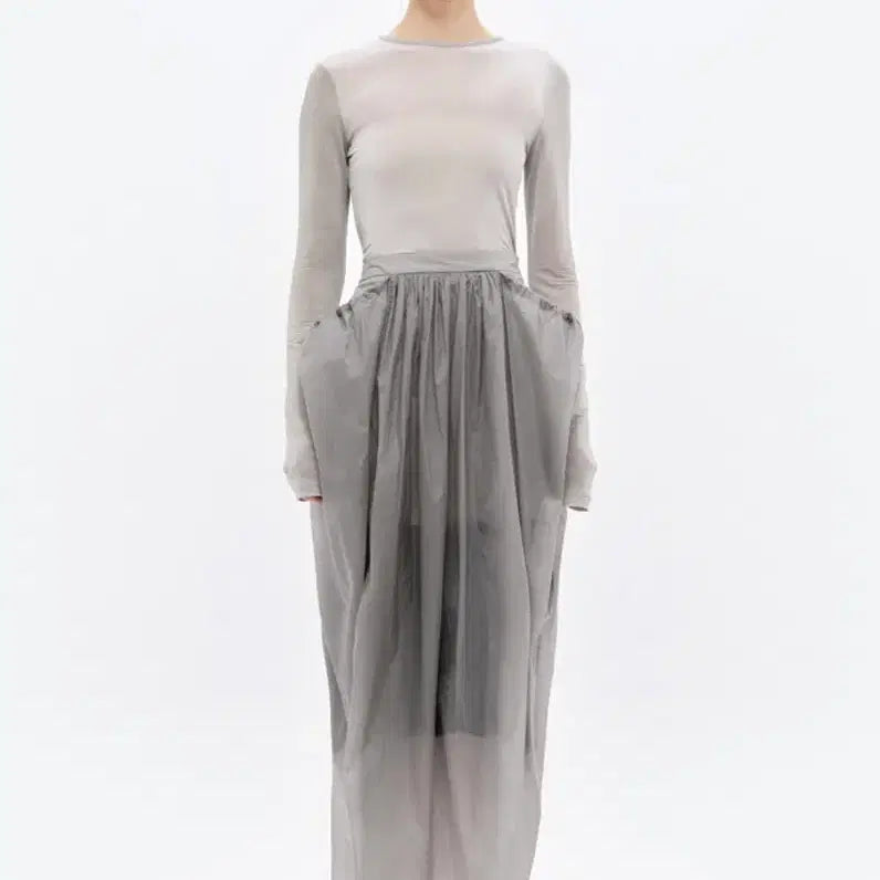 [BUNJANG] AMOMENTO Layered Shirring Skirt / 아모멘토 레이어드 셔링 스커트