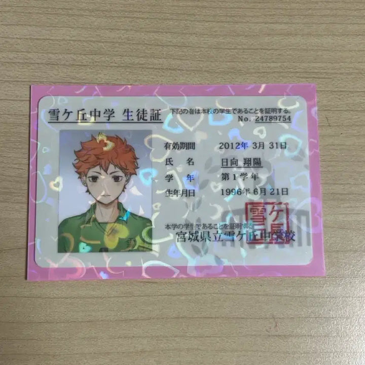 [BUNJANG] Haikyu Hinata Shoyo Student ID / 하이큐 중학생 히나타 ㄹㅁㅁ님 학생증