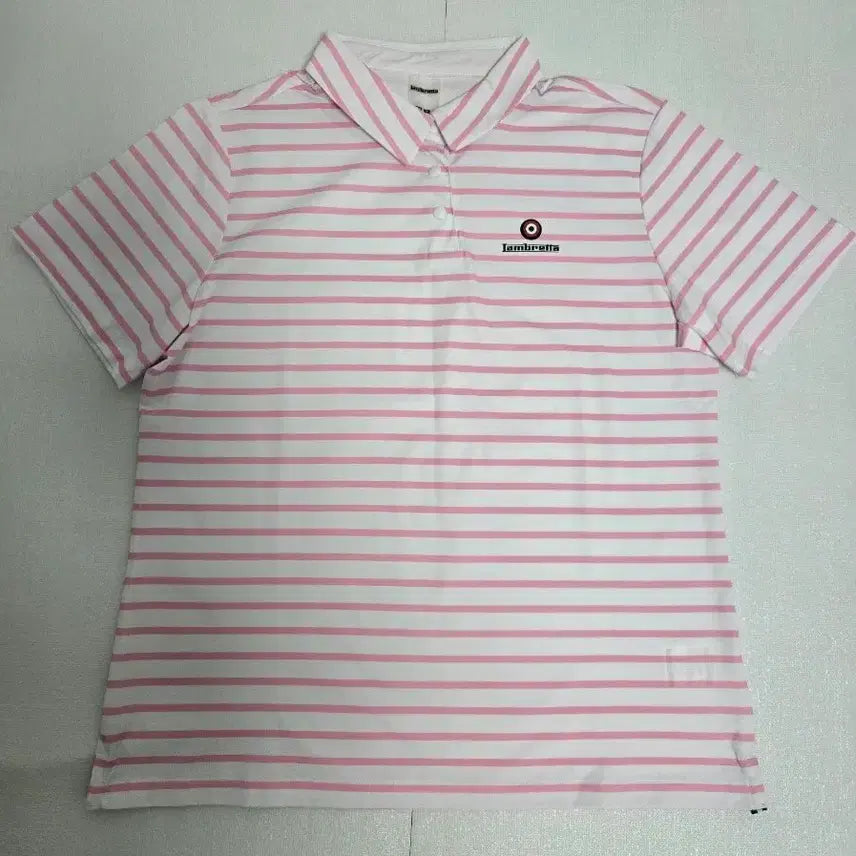 [BUNJANG] Lambretta Pink Stripe Short Sleeve Polo Shirt (M) / 람브레타 핑크 스트라이프 반팔 폴로티 M 새상품