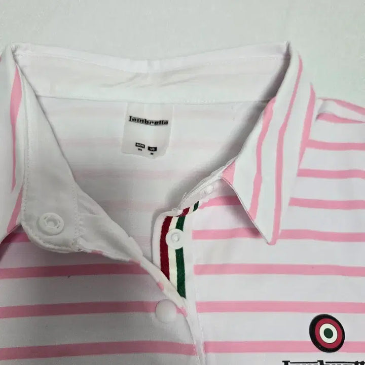 [BUNJANG] Lambretta Pink Stripe Short Sleeve Polo Shirt (M) / 람브레타 핑크 스트라이프 반팔 폴로티 M 새상품