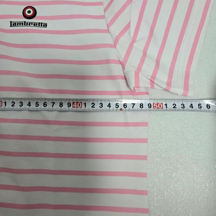 [BUNJANG] Lambretta Pink Stripe Short Sleeve Polo Shirt (M) / 람브레타 핑크 스트라이프 반팔 폴로티 M 새상품